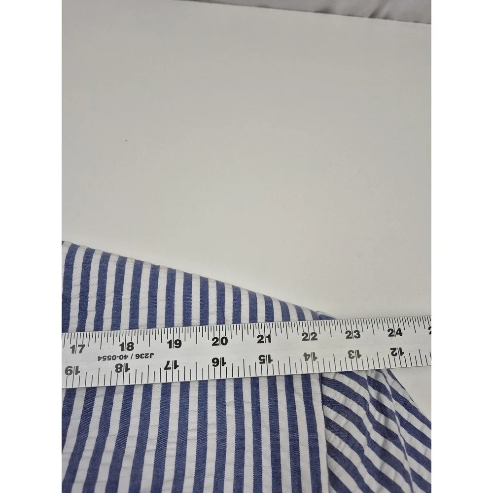Inserch Suit Mens 54 Blue 100% Cotton Stripe Seersucker 2 Piece 48x36 NWT